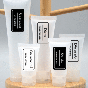 tem dán chai chiết mỹ phẩm du lịch, tem đánh dấu đồ dùng cá nhân, tem dán phân loại mĩ phẩm chiết mini