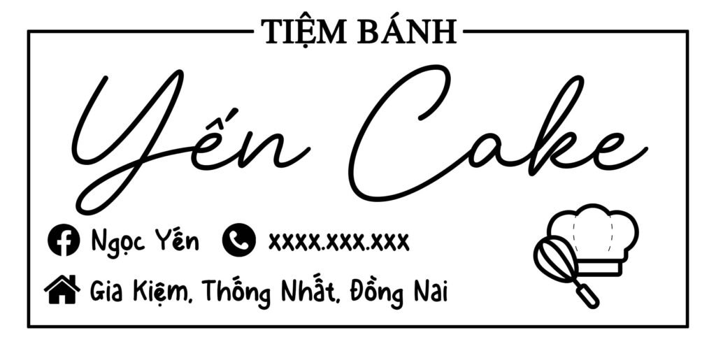 tem thiết kế logo dán hộp cho thợ làm bánh kem , decal nhựa chống nước 100%