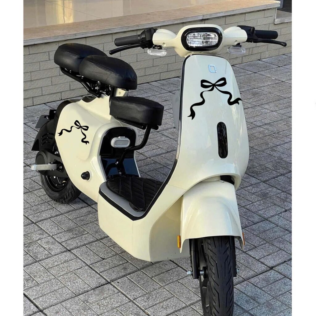 combo 2 tem nơ dán xe điện v1/ vc / k1 in màu theo yêu cầu ,decal nhựa chống nước bền đẹp , dán mọi vị trí