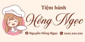 tem thiết kế logo dán hộp cho thợ làm bánh kem , decal nhựa chống nước 100%