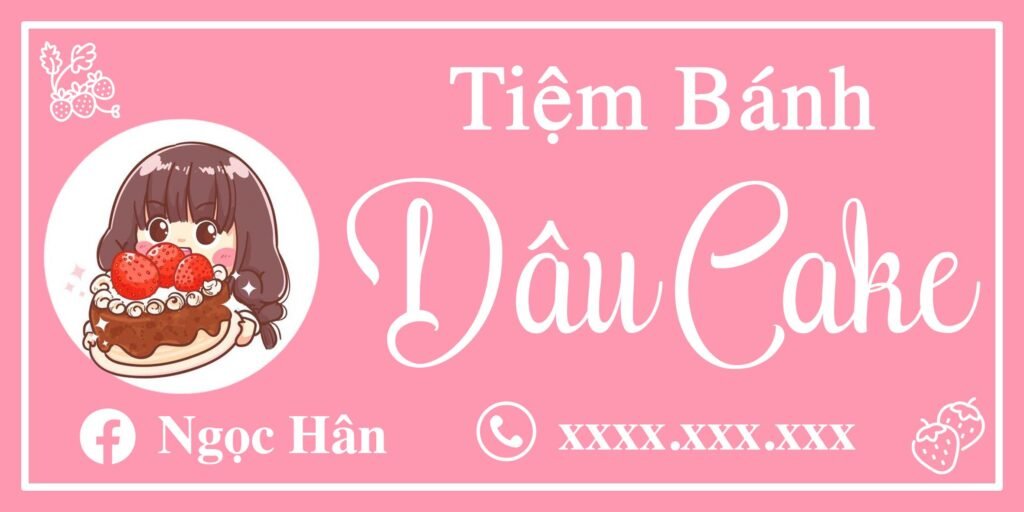 tem thiết kế logo dán hộp cho thợ làm bánh kem , decal nhựa chống nước 100%