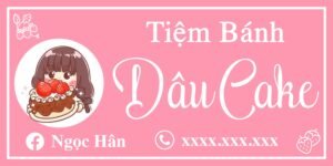 tem thiết kế logo dán hộp cho thợ làm bánh kem , decal nhựa chống nước 100%