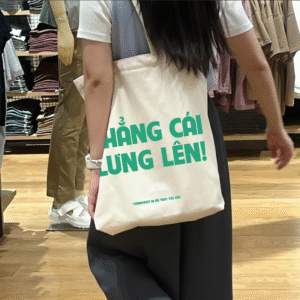 túi vải bố, túi canvas, túi vải tote in chữ thẲng cÁi lƯng lÊn mẫu tui đơn giản, đẹp, vải túi chất lượng