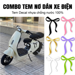 combo 2 tem dán xe điện v1/ vc / k1 hình cái nơ dễ thương , đủ màu sắc , chống nước bền đẹp , thiết kế theo yêu cầu