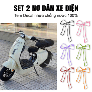 set tem dán xe điện , xe máy, xe dạp điện hình nơ dễ thương , đủ màu sắc , chống nước bền đẹp