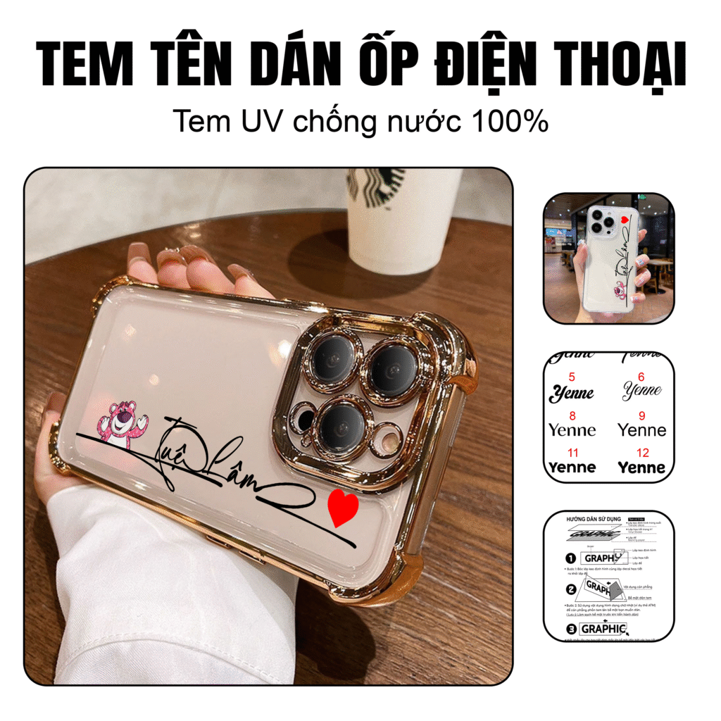 tem dán ốp điện thoại chữ ký tên theo yêu cầu, sticker dán ốp điện thoại tên theo yêu cầu, miếng dán ốp iphone đẹp