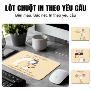 Lót Chuột Nhỏ 21x26cm Vải Dày Dặn Có Thể Giặt Chống Trượt In hình Cute Dành Cho Dân Văn Phòng