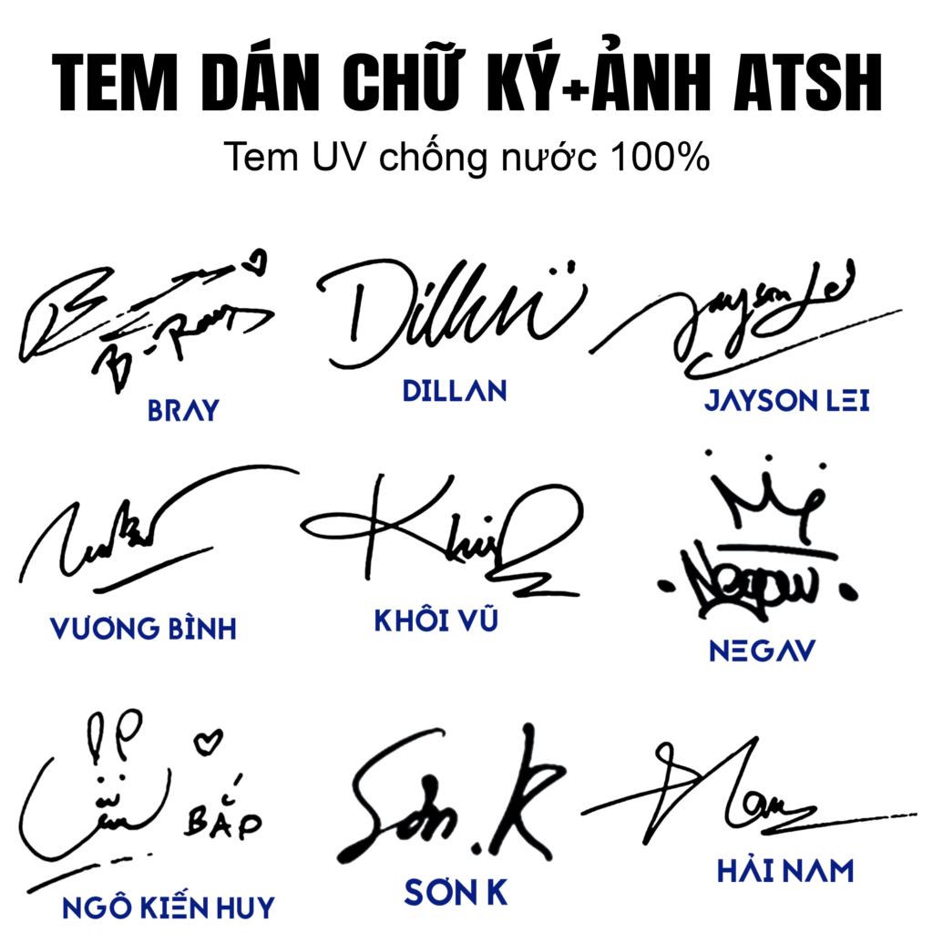 tem dán chữ ký anh trai say hi 2025, tem dán chống nước. tem dán chữ kí độc đáo trên ốp đt, ipad