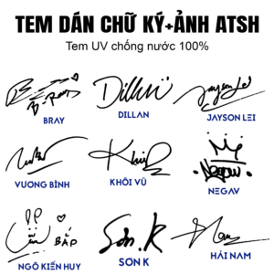 tem dán chữ ký anh trai say hi 2025, tem dán chống nước. tem dán chữ kí độc đáo trên ốp đt, ipad