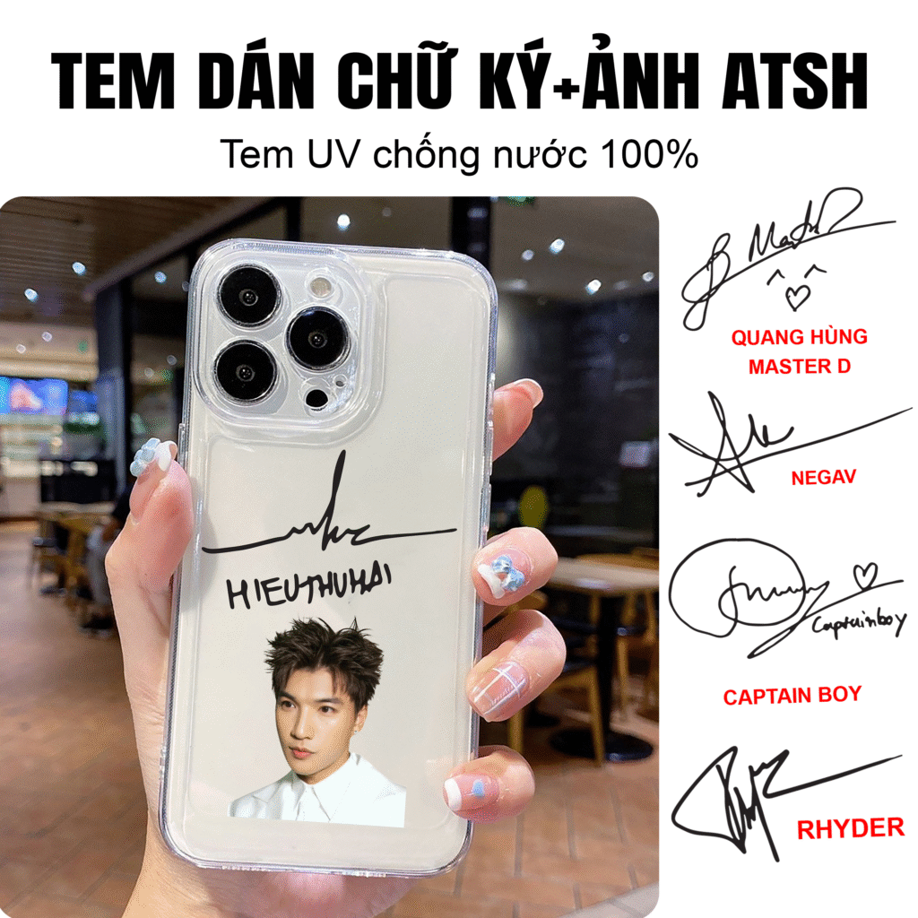 tem dán chữ ký + ảnh anh trai say hi 2024. tem dán chữ kí độc đáo trên ốp đt, ipad, tem uv chống nước 100%