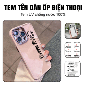 Tem dán ốp điện thoại tên chữ ký đẹp theo yêu cầu, Sticker dán ốp điện thoại tên theo yêu cầu, miếng dán ốp iphone