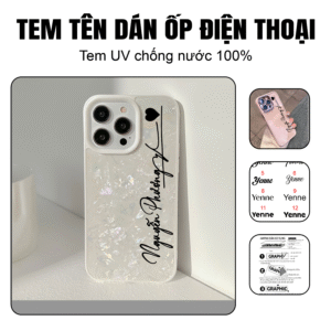 tem dán ốp điện thoại tên chữ ký đẹp theo yêu cầu, sticker dán ốp điện thoại tên theo yêu cầu, miếng dán ốp iphone tên