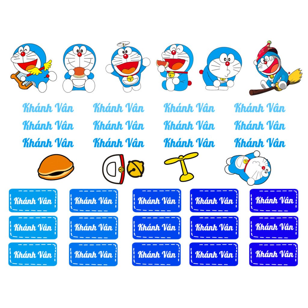 tem uv dán đồ dùng cá nhân cho bé hình cartoon, in tên theo yêu cầu uv nổi 3d chống nước siêu bền Đẹp