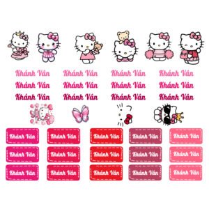 tem uv dán đồ dùng cá nhân cho bé hình cartoon, in tên theo yêu cầu uv nổi 3d chống nước siêu bền Đẹp