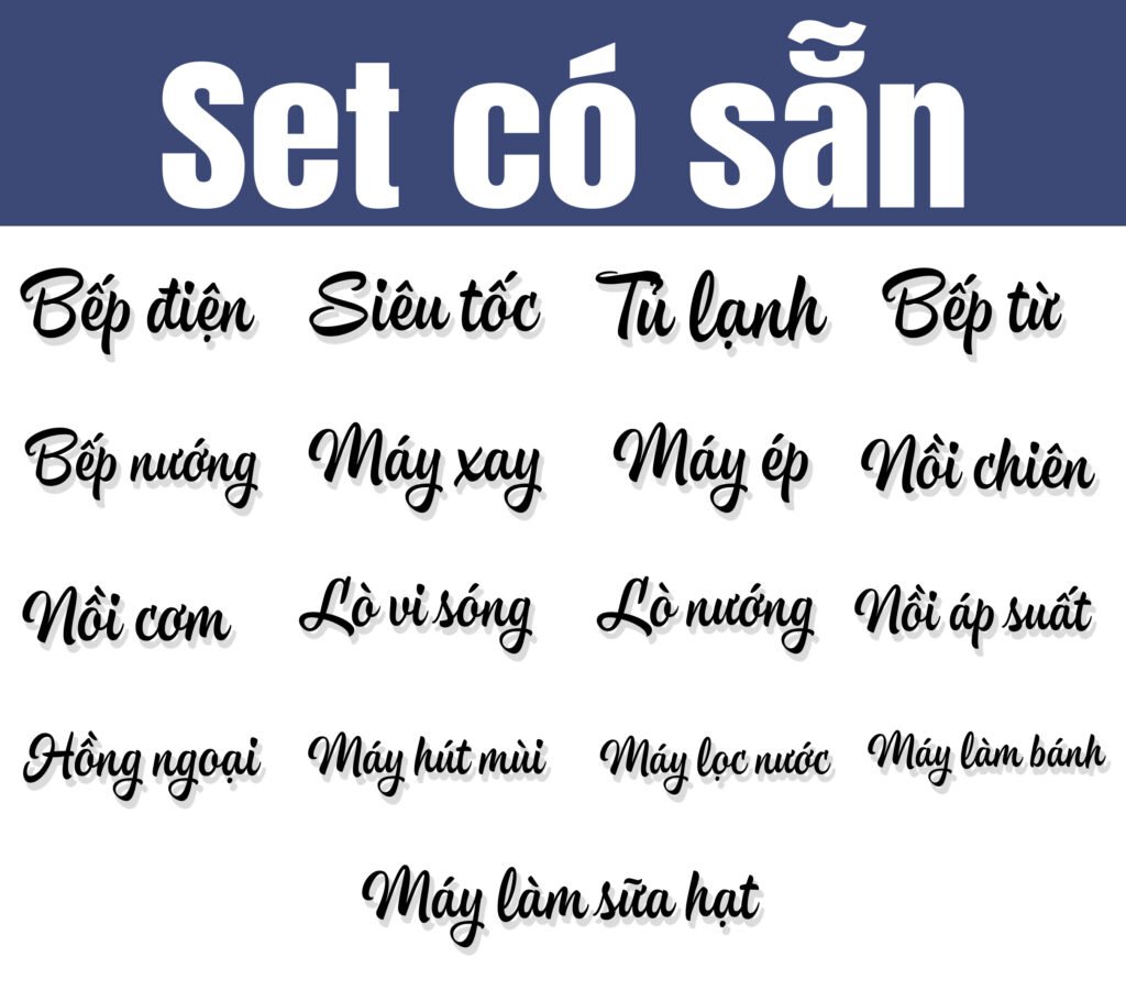 set có sẵn