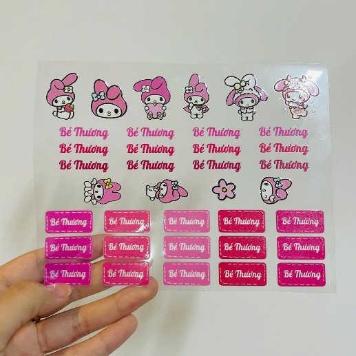 tem uv dán đồ dùng cá nhân cho bé hình cartoon, in tên theo yêu cầu uv nổi 3d chống nước siêu bền Đẹp