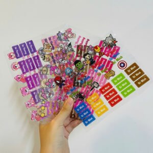 tem uv dán đồ dùng cá nhân cho bé hình cartoon, in tên theo yêu cầu uv nổi 3d chống nước siêu bền Đẹp